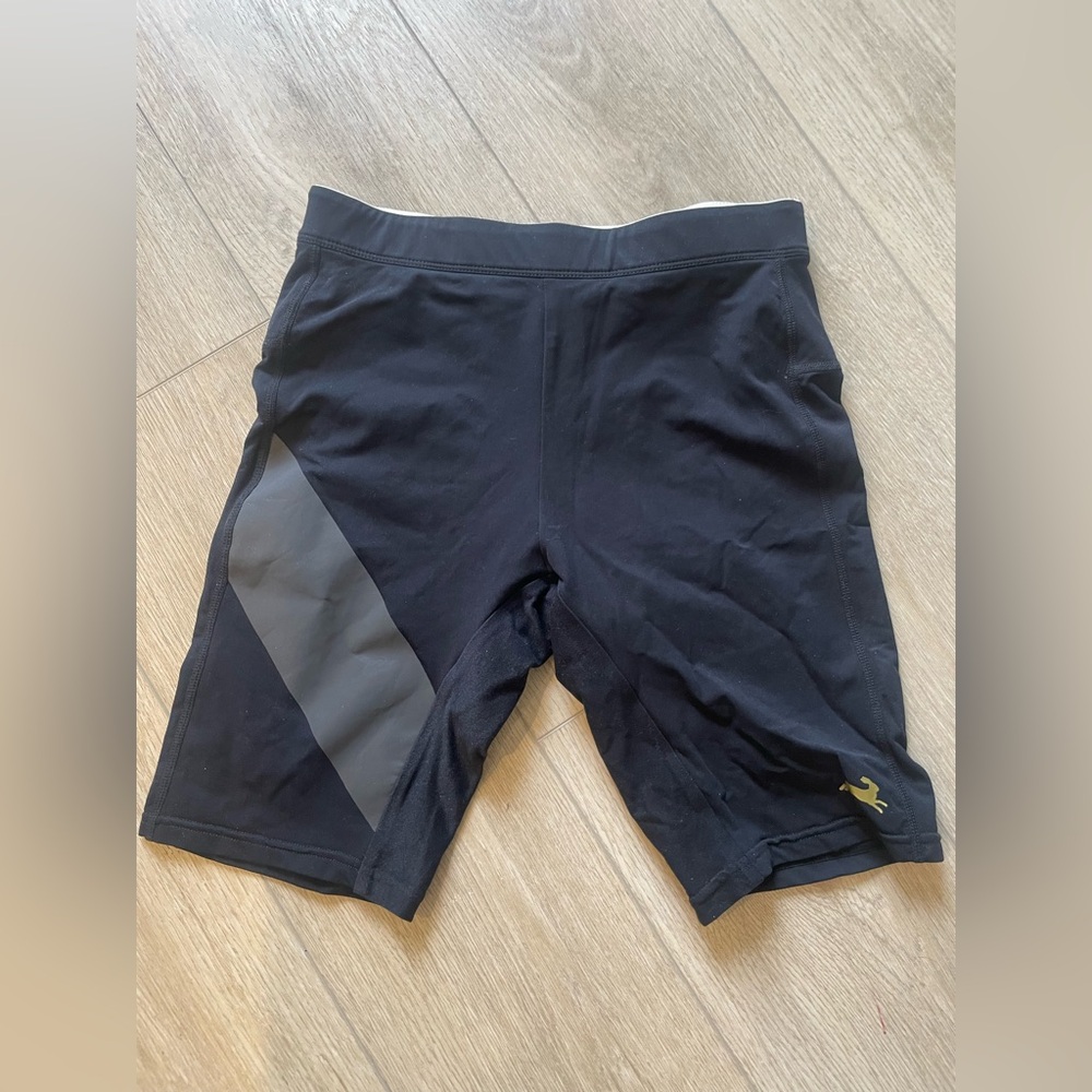 Tracksmith Black Athletic Running Shorts with Gray Panel